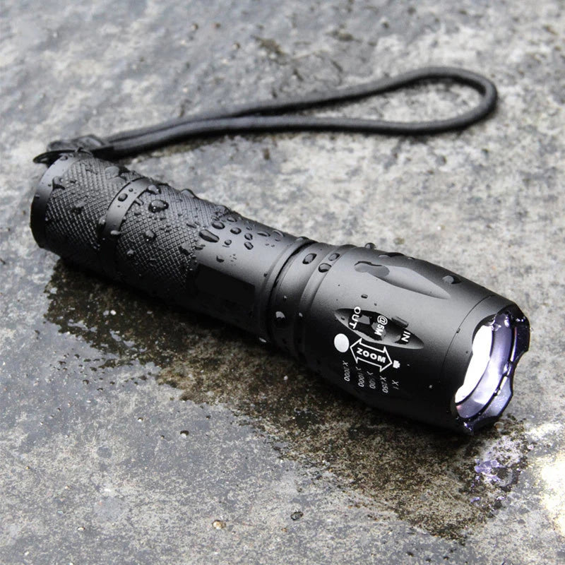 ZK30 Portable Powerful LED Lamp T6 Flashlight Linterna Torch Uses 18650 Chargeable Battery Outdoor Camping Tactics Flash Light