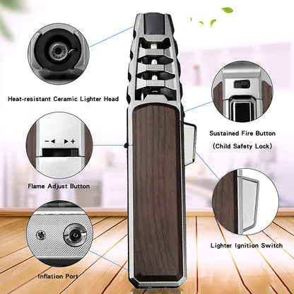 Kitchen BBQ Cigar Big Jet Flame Fire Torch Outdoor Camping Lighter Mans Tools without Butane Gas Smoking Accessories